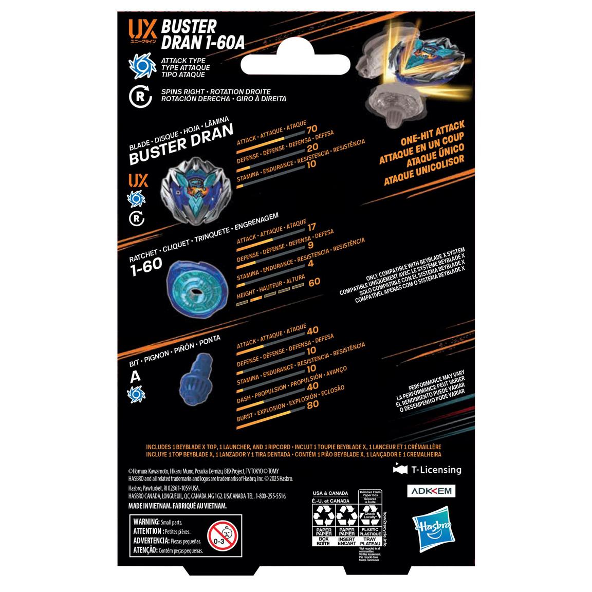 Hasbro Beyblade X Buster Dran 1-60A (UX Series) Starter Pack