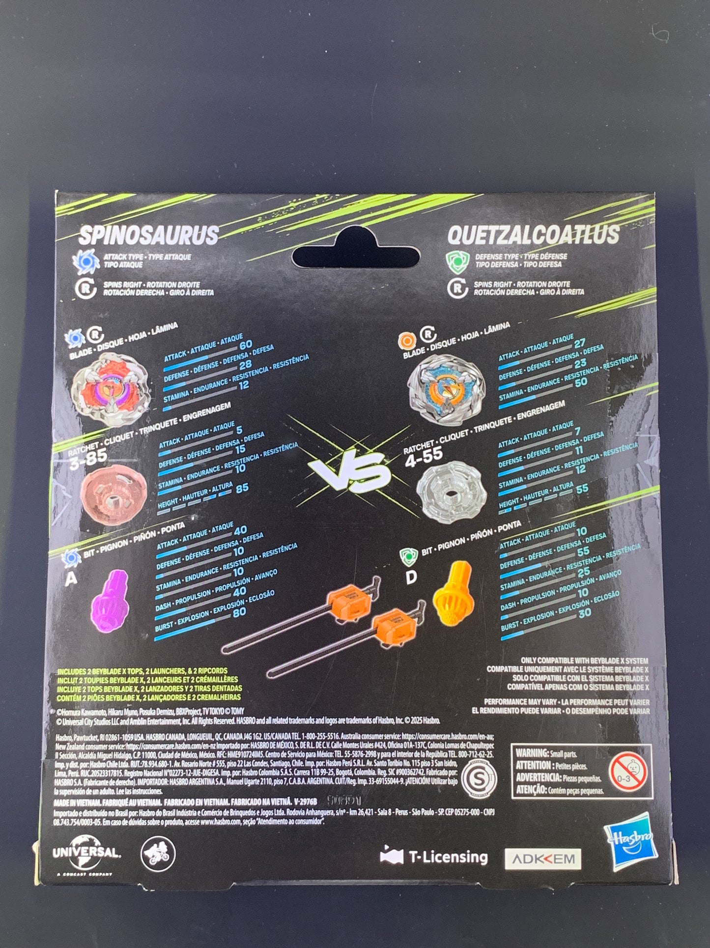 Hasbro Beyblade X Jurassic World Spinosaurus vs. Quetzalcoatlus Dual Pack