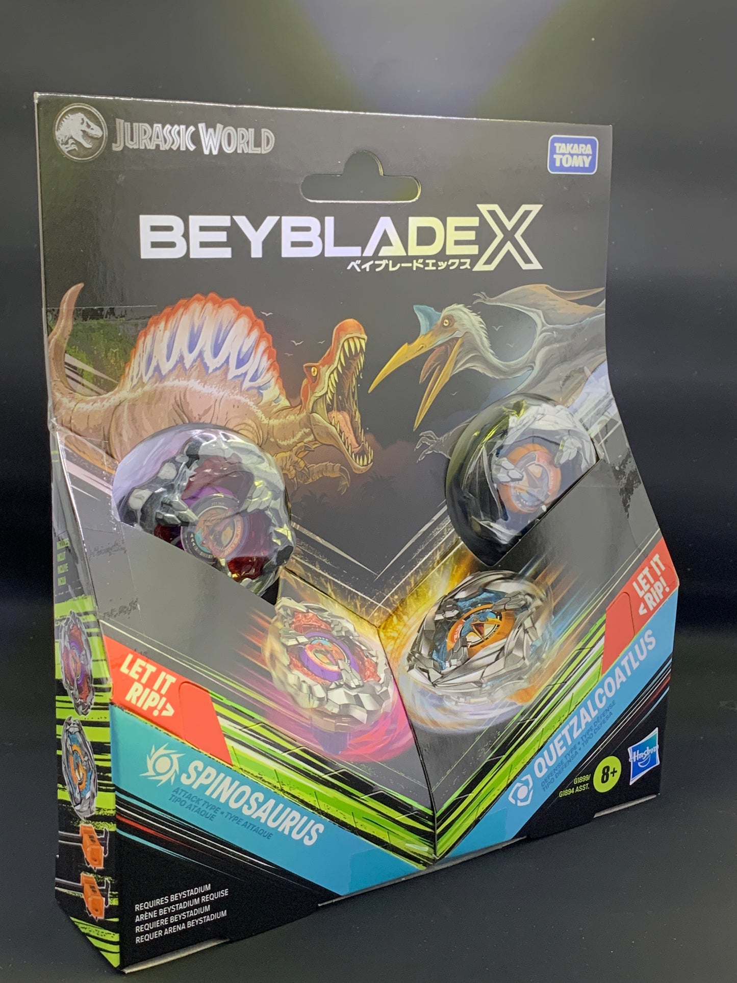 Hasbro Beyblade X Jurassic World Spinosaurus vs. Quetzalcoatlus Dual Pack