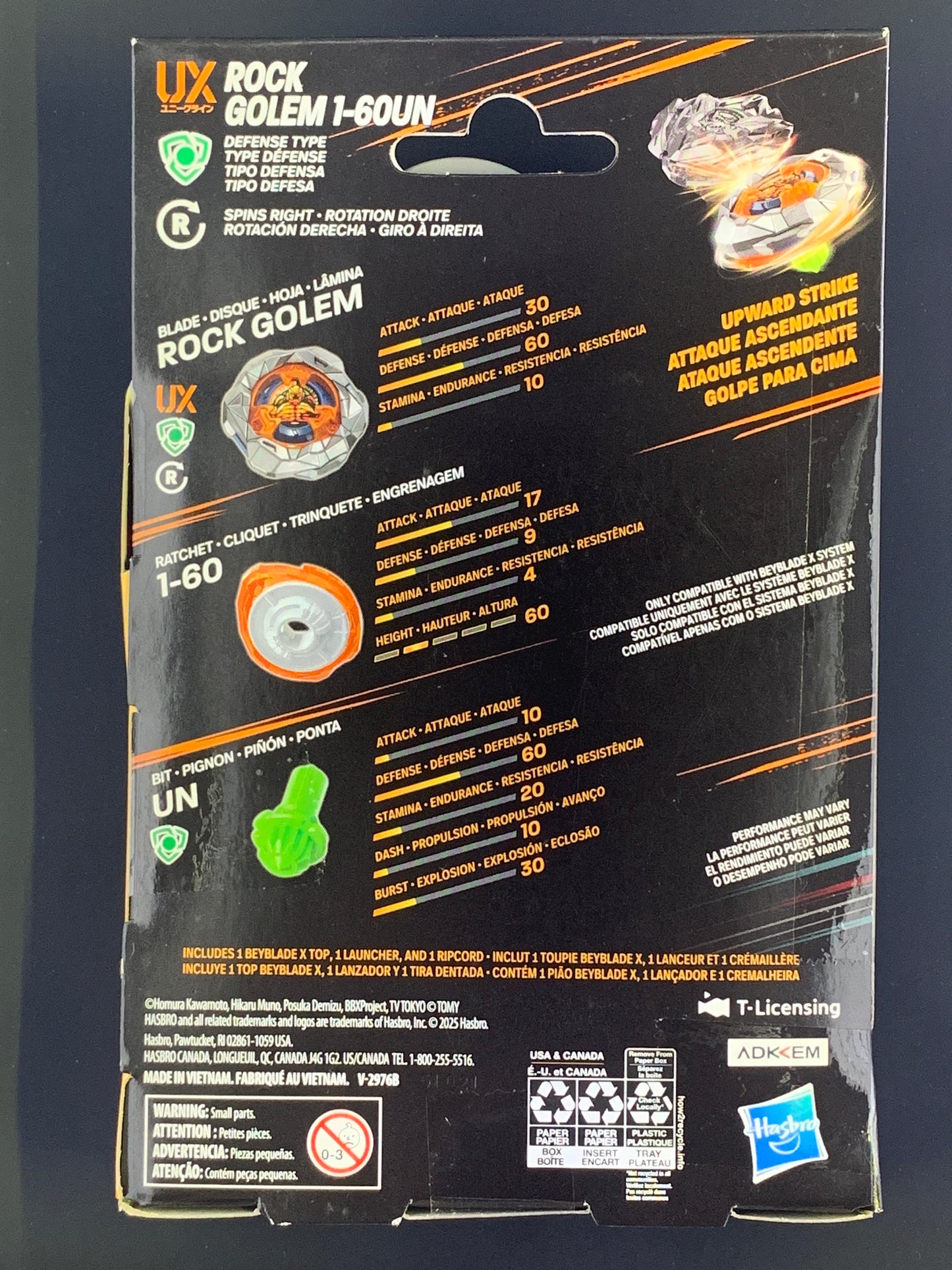 Hasbro Beyblade X Rock Golem 1-60 UN (UX Series) Starter Pack
