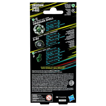 Hasbro Beyblade X Obsidian Shell 4-60D Booster