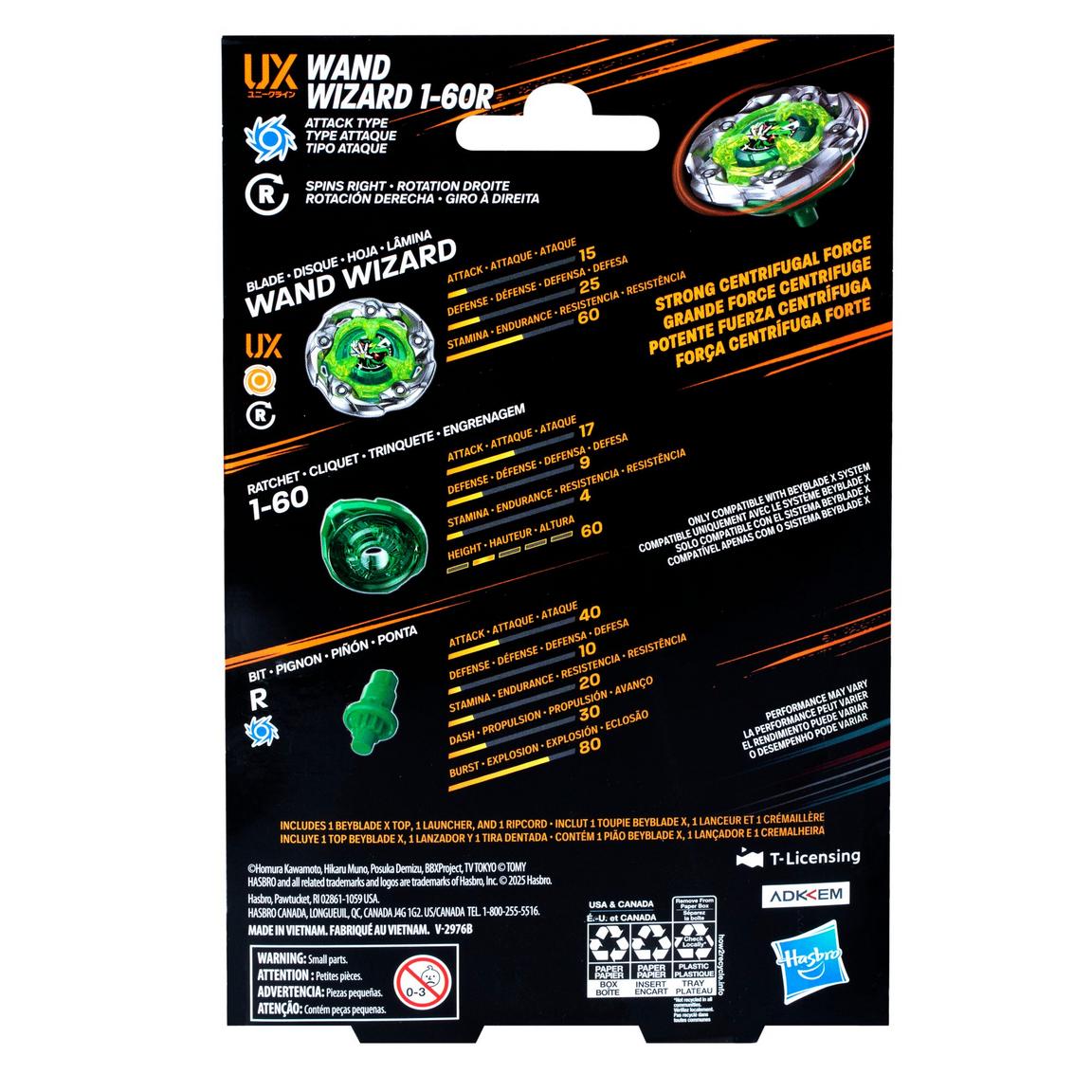 Hasbro Beyblade X Wand Wizard 1-60 Rush (UX Series) Starter Pack