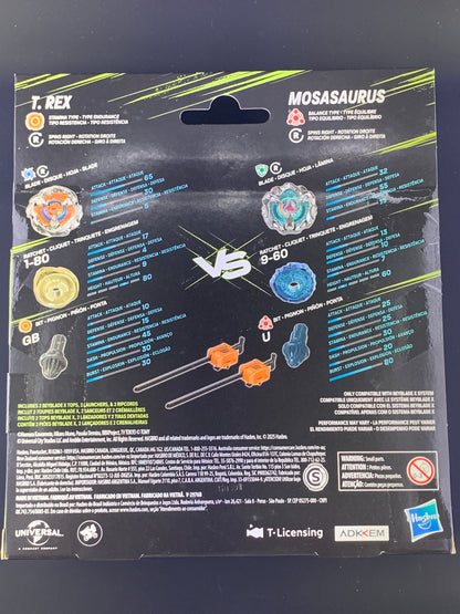 Hasbro Beyblade X Jurassic World T. Rex Vs. Mosasaurus Dual Pack