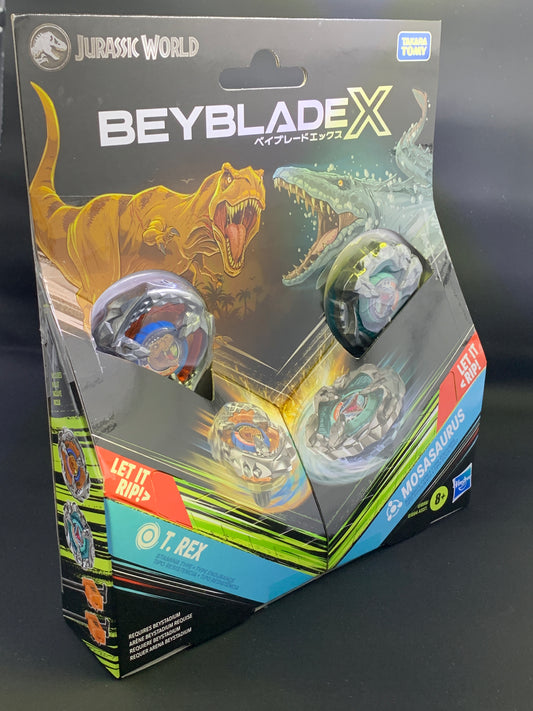 Hasbro Beyblade X Jurassic World T. Rex Vs. Mosasaurus Dual Pack
