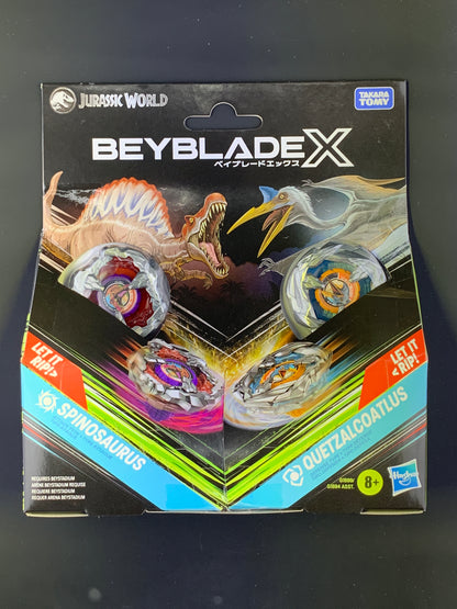 Hasbro Beyblade X Jurassic World Spinosaurus vs. Quetzalcoatlus Dual Pack
