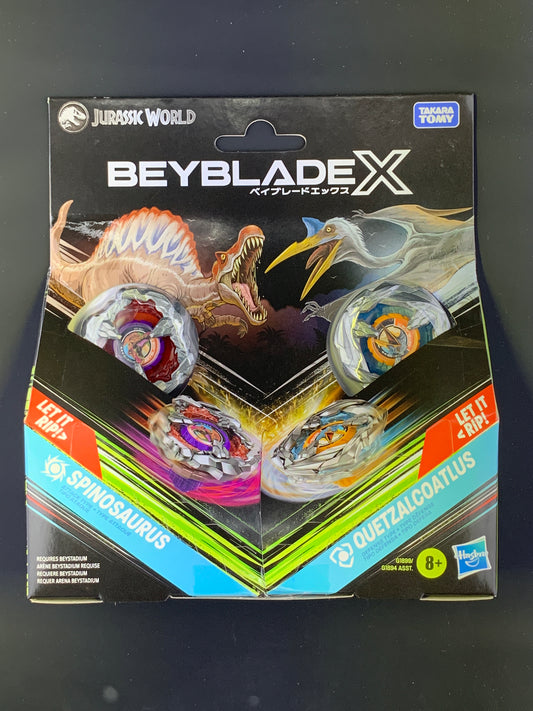 Hasbro Beyblade X Jurassic World Spinosaurus vs. Quetzalcoatlus Dual Pack