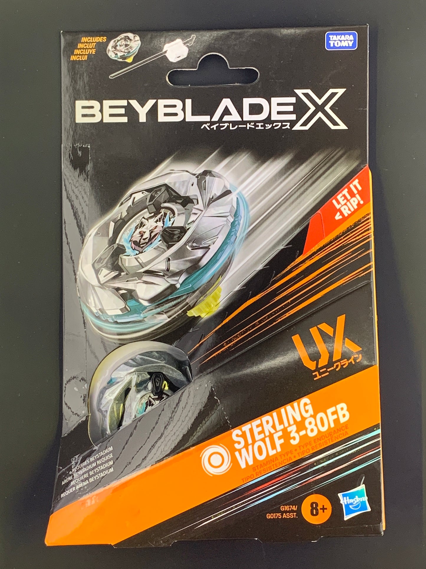 Hasbro Beyblade X Sterling Wolf 3-80 FB (UX Series) Starter Pack
