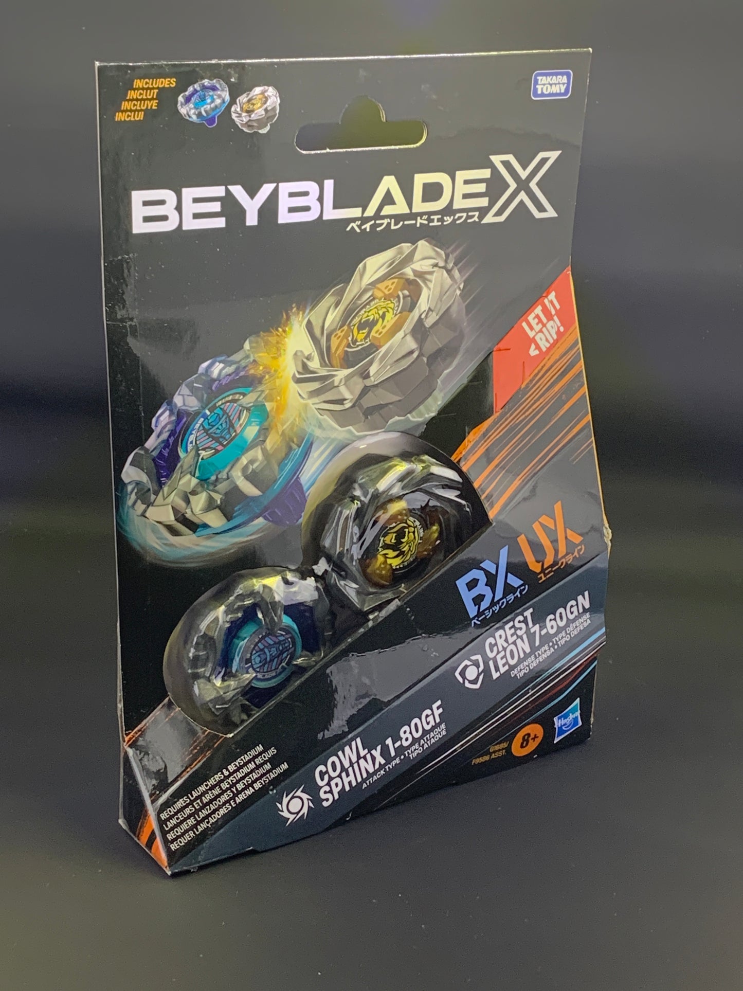 Hasbro Beyblade X Sphinx Cowl 1-80GF and Crest Leon 7-60GN Dual Pack